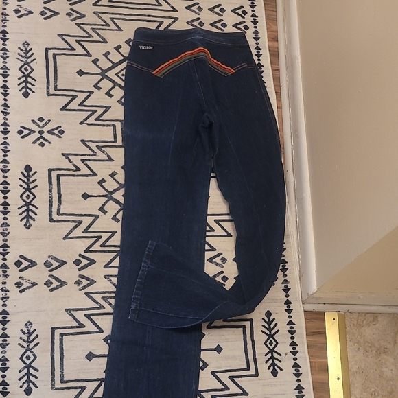 Women's High Rise Jeans - Navy with Rainbow Accent - Picture 3 of 5